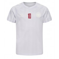 Camiseta Dinamarca Christian Eriksen #10 Visitante Equipación Mundial 2022 manga corta
